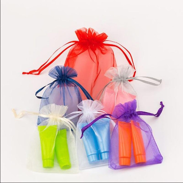 100 PCS Gift Bags Jewelry Organza Bag Wedding Birthday Party Drawable Pouches, Gift Bag Size:7X9cm(Sapphire Blue)