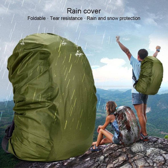 Waterproof Dustproof Backpack Rain Cover Portable Ultralight Outdoor Tools Hiking Protective Cover 35L(Arm Green)