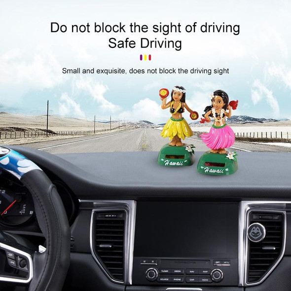 Solar Powered Dancing Hula Girl Swinging Bobble Toy Gift for Car Decoration(A)