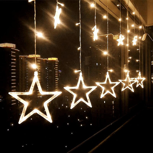 220V EU Plug LED Star Light Christmas lights Indoor/Outdoor Decorative Love Curtains Lamp - Holiday Wedding Party lighting(WHITE)