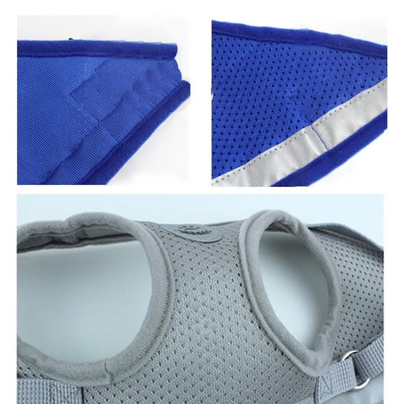 Adjustable Polyester Mesh Reflective Vest Lead Leash for Pet Dog, Size:M(Blue)