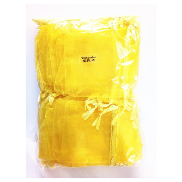 100 PCS Organza Gift Bags Jewelry Packaging Bag Wedding Party Decoration, Size: 7x9cm(D10 Yellow)