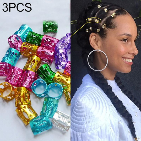 3 PCS Dreadlocks Aluminum Rice Beads Hair Accessories(Mixed)