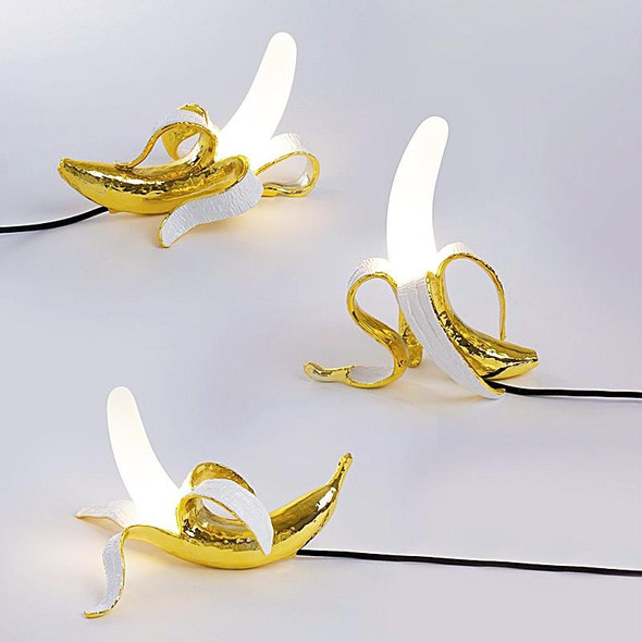 Banana Table Lamp Bedroom Decoration Lamp, Specification: US Plug, Style:Standing Posture(Plating)