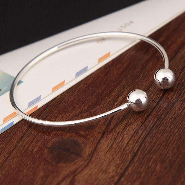 Copper Great Ball Alloy Opening Bangle - Woman(silver)