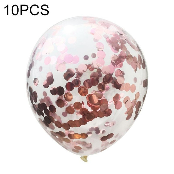 10 PCS 12 Inch Confetti Balloons Wedding Decoration Happy Birthday Party Latex Balloon(Rose Gold)