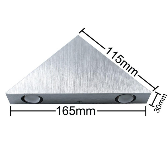 3W Aluminum Triangle Wall Lamp Home Lighting Indoor Outdoor Decoration Light, AC 85-265V(Mixed Colour Light)