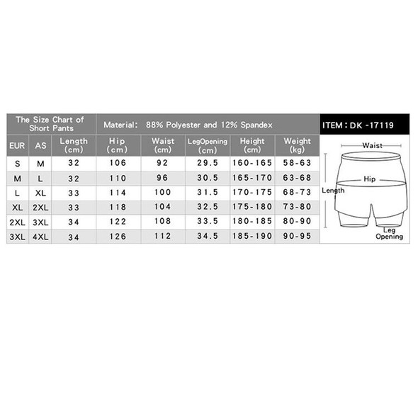 Men Fake Two-piece Sports Stretch Shorts (Color:Black Gray Size:L)