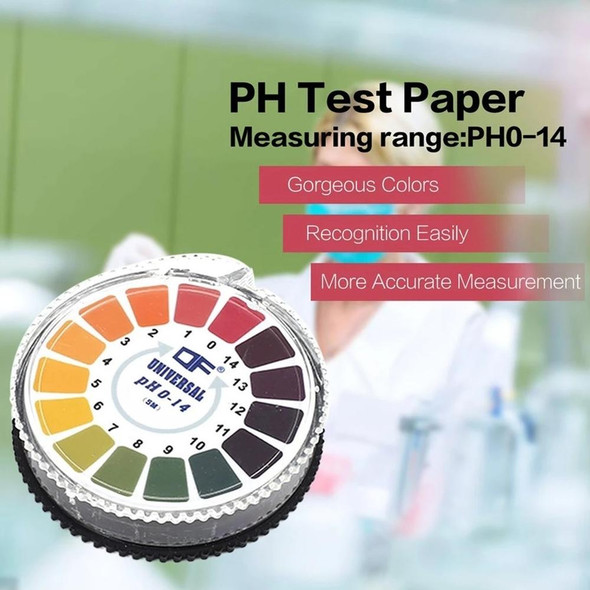 5Meters 0-14 PH Test Paper Alkaline Acid Indicator Paper - Water Urine Saliva Litmus Testing Measuring Analysis Kits
