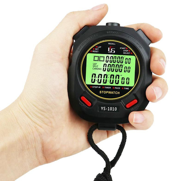 YS 3 Rows Display Luminous Stopwatch Timer Training Referee Stopwatch, Style: YS-1030 30 Memories