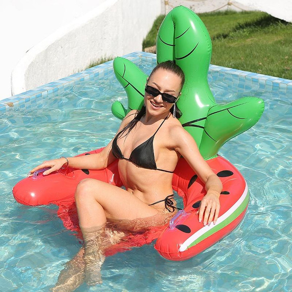 ZY-156 Water Inflatable Watermelon Floating Row with Backrest(Watermelon Red)