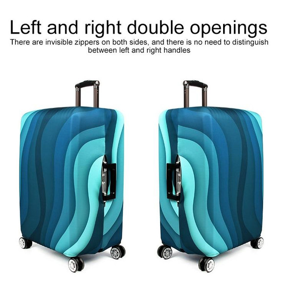 Travel Abrasion-resistant Elastic Luggage Protective Cover Suitcase Dust Covers, Size:25-28 inch(Green Ripple)