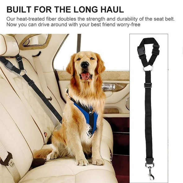 4 PCS Pet Car Safety Rope Ring Dog Car Seat Belt Rear Seat Traction Rope(Black)