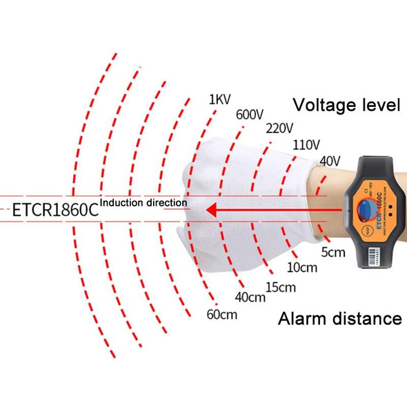 ETCR Non-contact High Voltage Alarm Ellectrician Test Pen, Model: ETCR1860C - Wrist