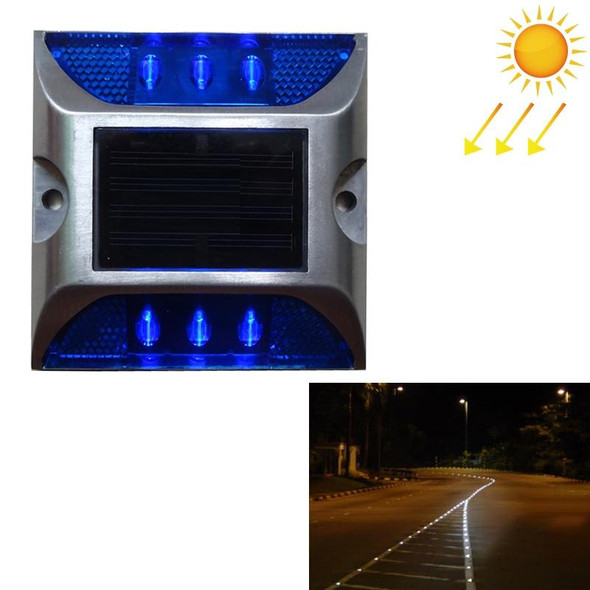Solar Square Road Stud Light Car Guidance Light Road Deceleration Light, Constantly Bright Version (Blue)