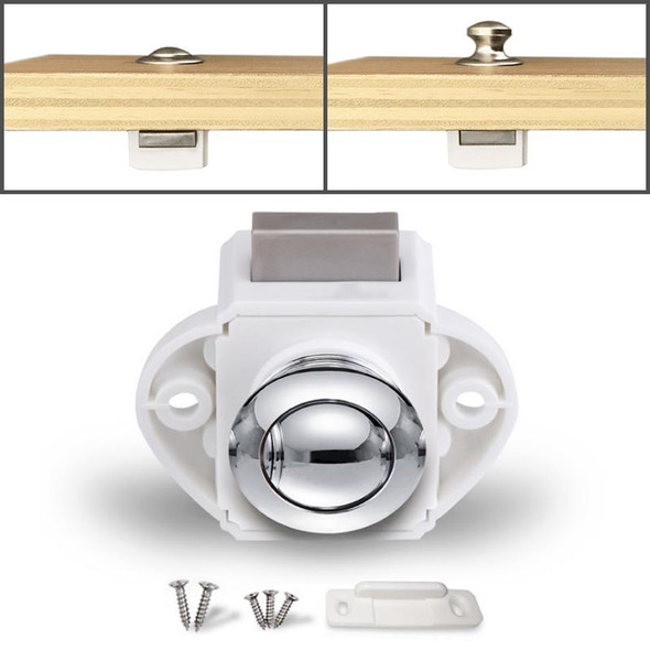 Press Type Drawer Cabinet Catch Latch Release Cupboard Door Stop Drawer Cabinet Locker for RV / Yacht / Furniture(Chrome)