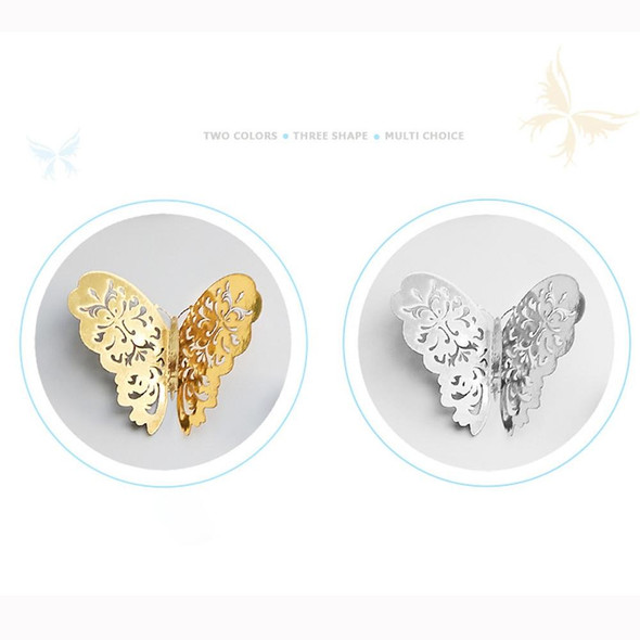 3D Wallpaper Home Decoration Hollow Butterfly Fridge Wall Stickers(Hollow Butterfly A type Silver)