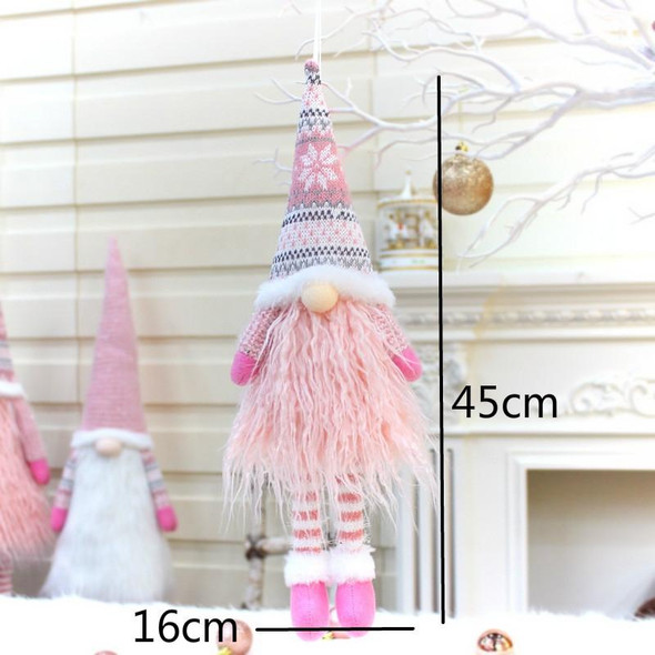 Christmas Faceless Dolls Holiday Decorations Children Gift, Style:32017(Pink)