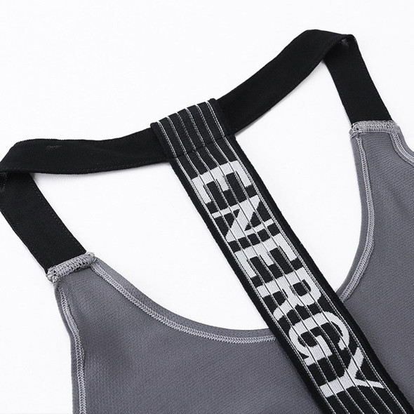 Sexy T-shaped Back Hollow Strap Quick Drying Loose Vest (Color:White Size:XXL)