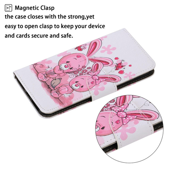 Coloured Drawing Pattern Horizontal Flip PU Leatherette Case with Holder & Card Slots & Wallet & Lanyard - iPhone 6 & 6s(Cute Rabbit)