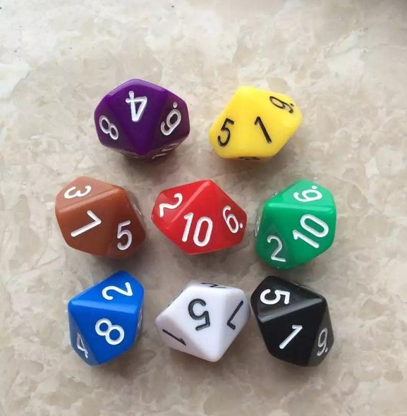 5 Set Creative RPG Game Dice Colorful Multicolor Dice Mixed DND Dice(Black)