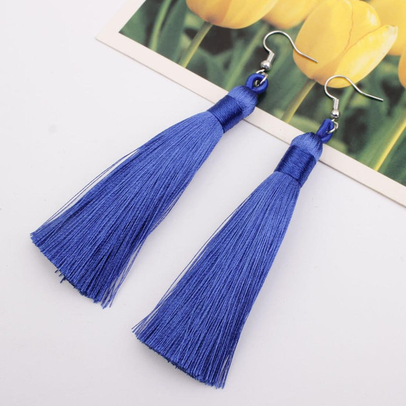 3 Pairs Women Boho Fashion Long Tassel Earrings(Blue)