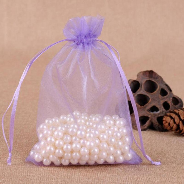 100 PCS Gift Bags Jewelry Organza Bag Wedding Birthday Party Drawable Pouches, Gift Bag Size:20x30cm(Light Purple)