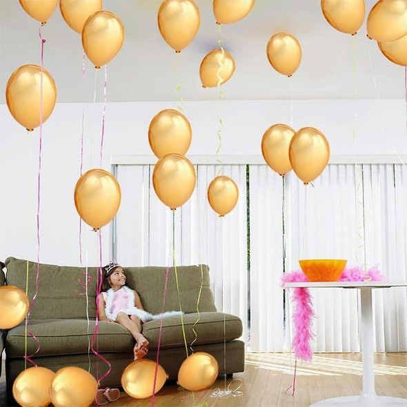 45 PCS 12 Inch Pearl Latex Balloons Birthday Wedding Party Decor with Colored Ribbon(Black + gold)