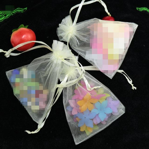 100 PCS Organza Gift Bags Jewelry Packaging Bag Wedding Party Decoration, Size: 7x9cm(D3 Beige White)