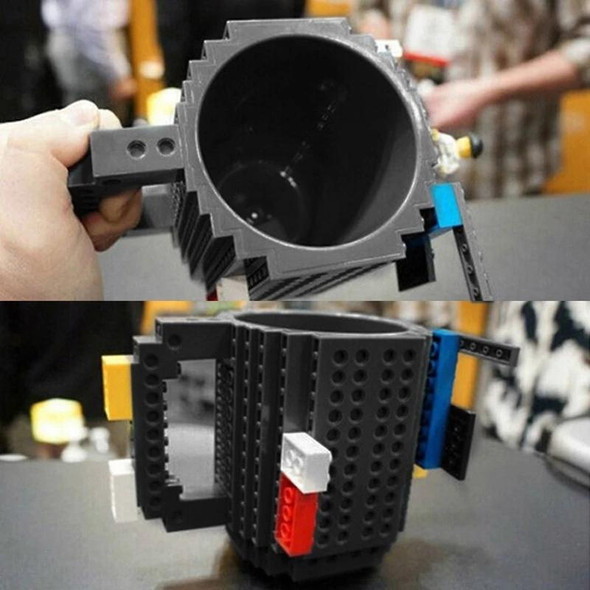 Building Blocks Design Creative Milk Mug Coffee Cup Build-on Brick Drinking Water Holder, Value:301-400ml(Orange)
