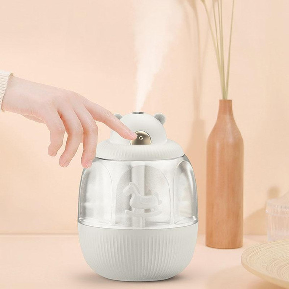 MJ010 USB Air Humidifier Home Small Bedroom Desktop Carousel Air Humidifier with Music Box,  USB Plug-in Type(Pink)