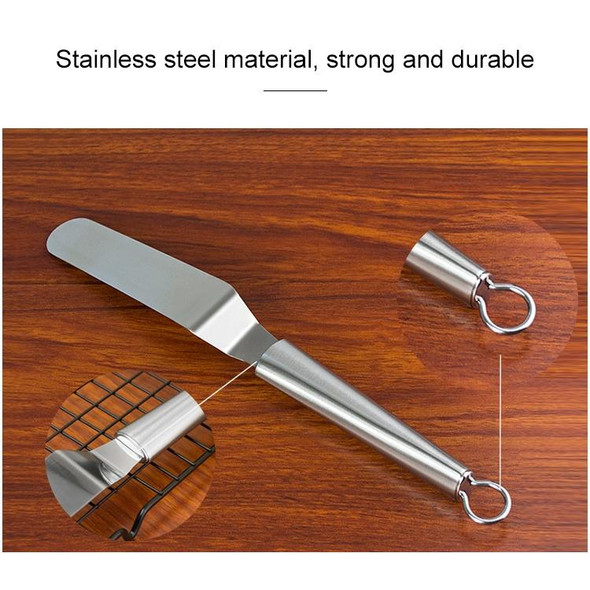 2 PCS Stainless Steel Cream Spatula Stainless Steel Bell Knife Cake Spatula Baking Scraper Baking Tools(6-Inch Curved Knife)