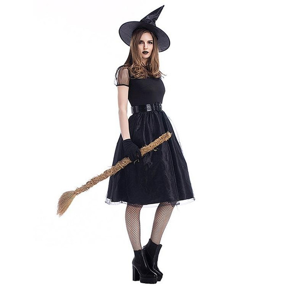 Cosplay Costume Black Gauze Witch Costume Temperament Night Ghost Game Costume (Color:Black Size:XL)