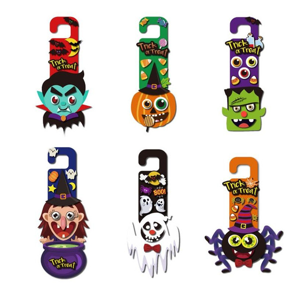 5 Sets Children Cartoon Halloween Decoration Door Hanging Stickers Holiday DIY Game Emoticons(Spider)