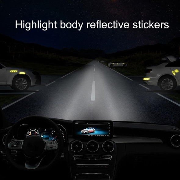 10 PCS Car Safety Warning Reflective Stickers(Fluorescent Yellow)