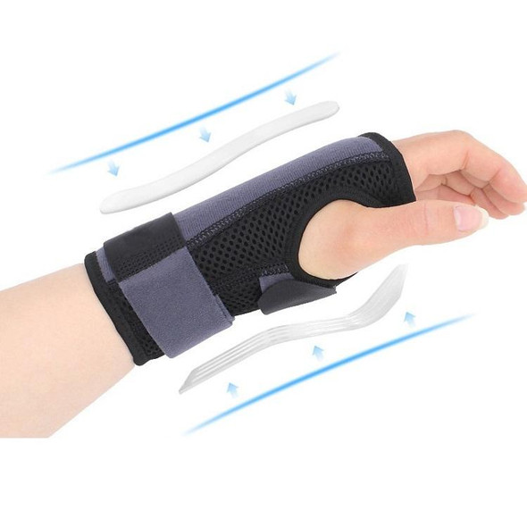 2PCS Two-Way Compression Stabilized Support Plate Wrist Brace Fracture Sprain Rehabilitation Wrist Brace, Specification: Left Hand L (Black Grey)