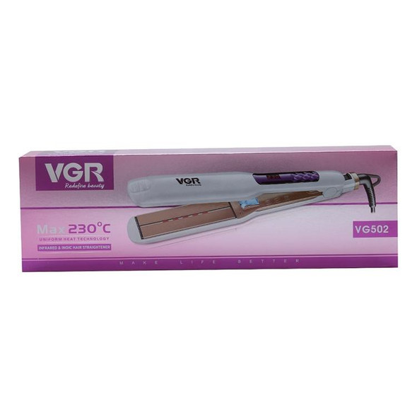 VGR V-502 14 Gears Adjustable Infrared Hair Straightening Iron, Plug Type: EU Plug