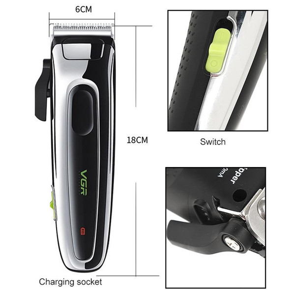 VGR V-018 10W Retro Oil Head Gradient Hair Clipper, Plug Type: EU Plug