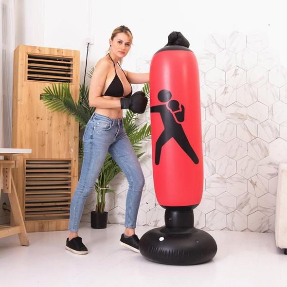 Thickened Fitness Adult Children Vertical Inflatable Non-Tumbler Boxing Column Inflatable Venting Angry Boxing Sandbag, Specification: Height 160cm(Red )