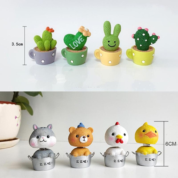 10 PCS Cute Shaking Head Spring Car Decoration Cake Baking Mini Potted Resin Decoration, Specification: Kitten