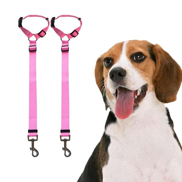 4 PCS Pet Car Safety Rope Ring Dog Car Seat Belt Rear Seat Traction Rope(Pink)