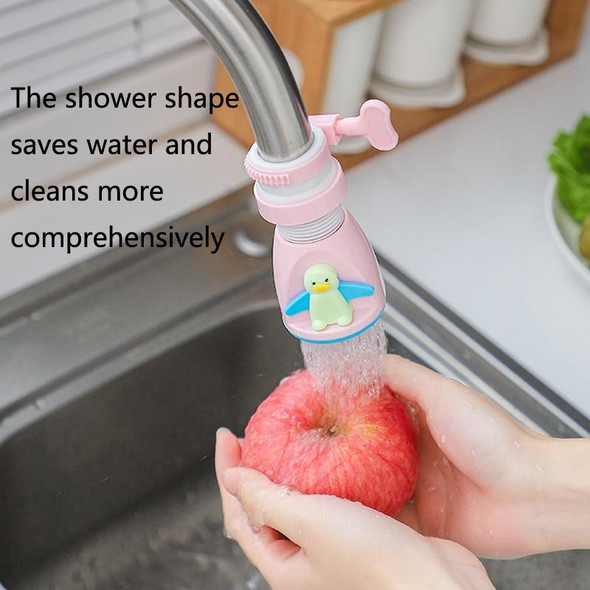 3 PCS Kitchen Penguin Cartoon Faucet Splash-Proof Shower Sprinkler Household Tap Water Extender Universal Water-Saving Filter(Pink)