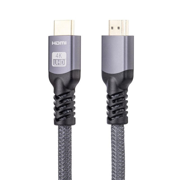 HDMI 2.0 Male to HDMI 2.0 Male 4K Ultra-HD Braided Adapter Cable, Cable Length:12m(Grey)