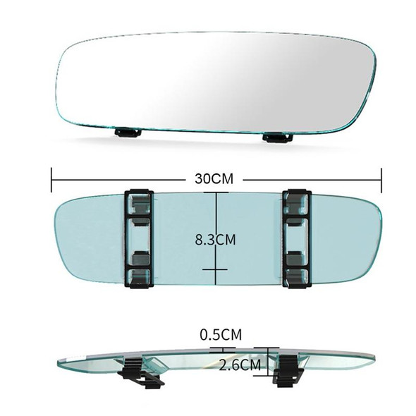 3R-336 Planemirror 300mm Car Rearview Retrofit Frameless Clear Large Mirror(White)