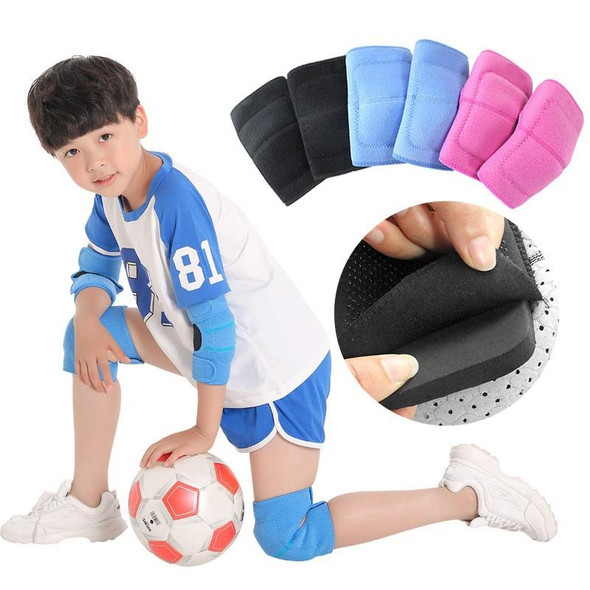 2 Pairs Children Sponge Thickened Knee Pads Sports Dancing Anti-Fall Protective Gear, Specification: M (Sky Blue)