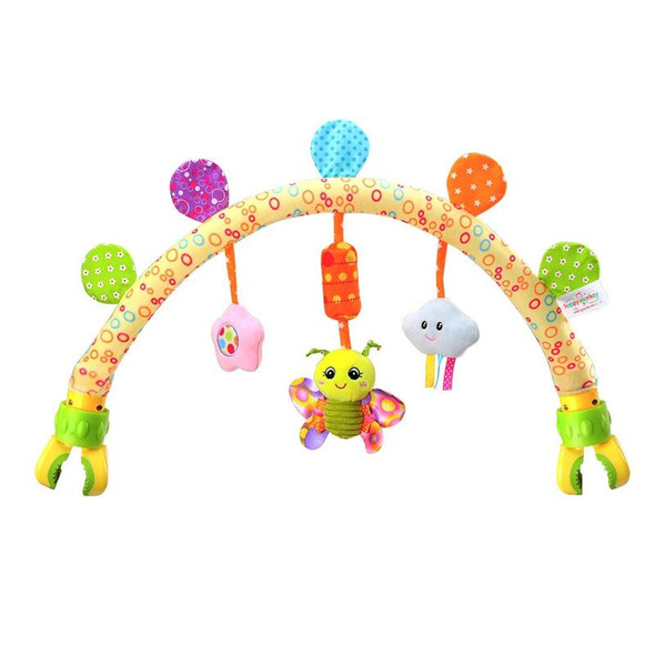 Happy Monkey 0-1 Years Old Baby Car Bed Clip Wind Chimes Stuffed Animal Toy Pendant(3C Sky Animals)