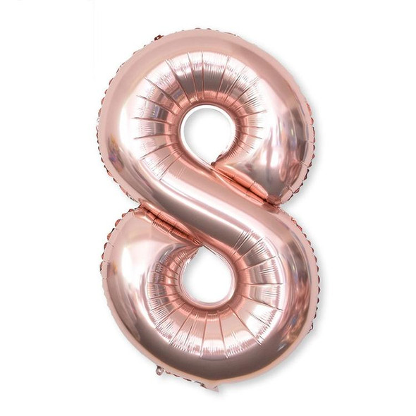 2 PCS 40 Inch Aluminium Foil Number Balloons Birthday Wedding Engagement Party Decor Kids Ball Supplies(8-Champaign gold)