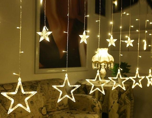 220V EU Plug LED Star Light Christmas lights Indoor/Outdoor Decorative Love Curtains Lamp - Holiday Wedding Party lighting(Warm White)