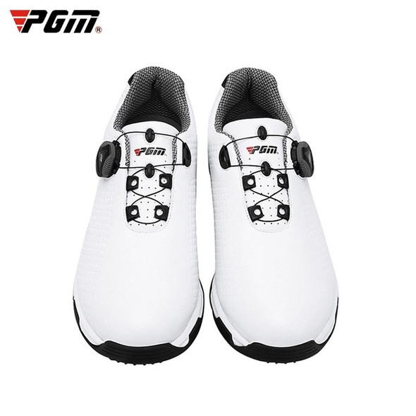 PGM Golf Breathable Rotating Buckle Sneakers Outdoor Sport Shoes for Men(Color:White Black Size:43)