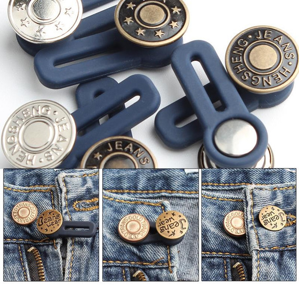 15 PCS 17mm Nail-Free Detachable Button Jeans Retractable Button Universal Extension Button(Style 1)